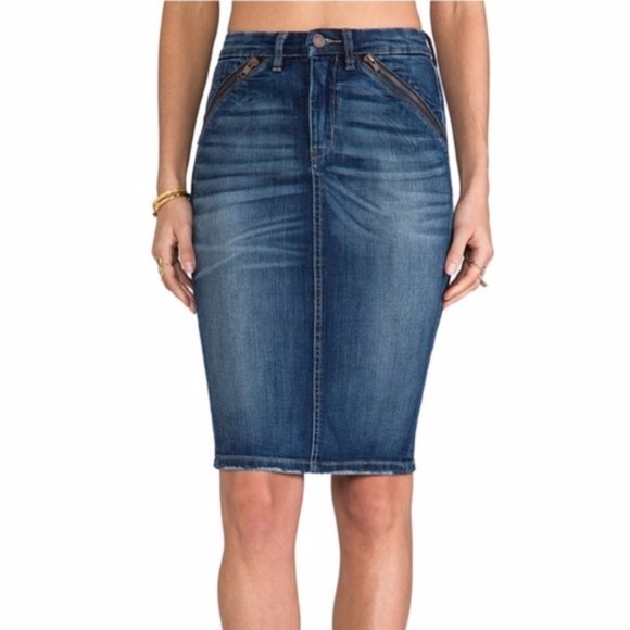 Blank NYC Denim Pencil Zipper Skirt Size 26 - Picture 11 of 16